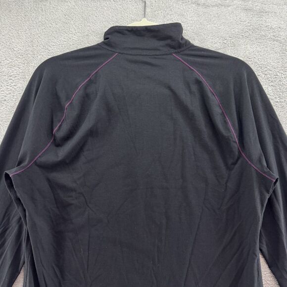Merino Blend By Paradox Base Layer Womens L Black 1/4 Zip Logo Pullover Outdoor - Picture 7 of 13